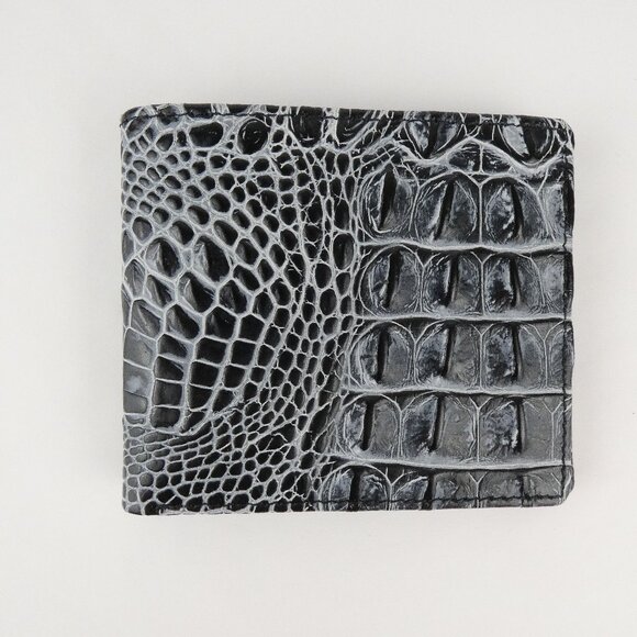 Roger Ximenez Wallet Men's Shadow Gray Mock Croc Genuine Leather Wallet NEW - Picture 1 of 13